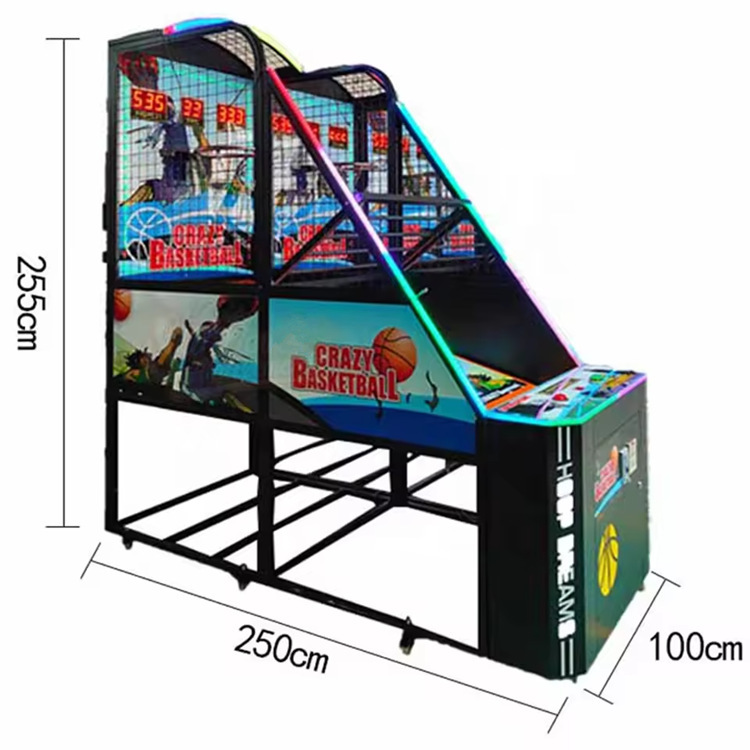 Luxury 2-Player Foldable Indoor Training Arcade Equipment 1-Year English Speaking Coin-Operated Shooting Basketball Machine