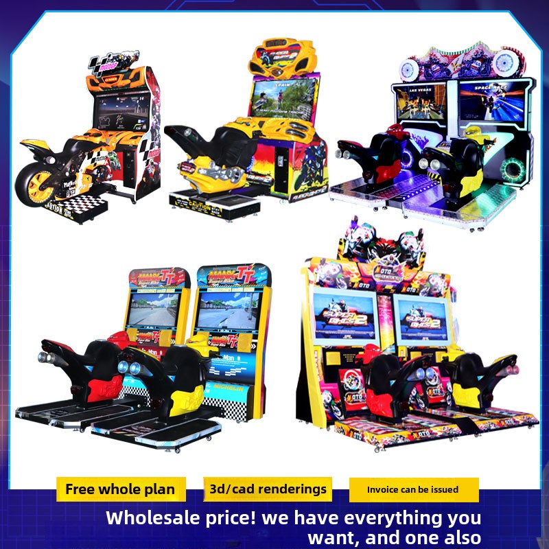 Adult Simulation Racing TT Motorcycle Game City Arcade Machine Coin-Operated Snowmobile with Metal Construction for Amusement