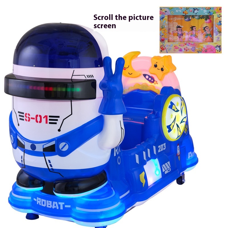 2025 New Kidsren's Household Electric Coin-Operated Commercial Swing Machine Internet Celebrity Toy Scan Code Access Supermarket