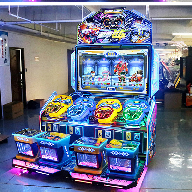 Cheap Four-Kids Racing Car Arcade Simulator Game Machine Coin-Operated Kiddy Ride for Game Room