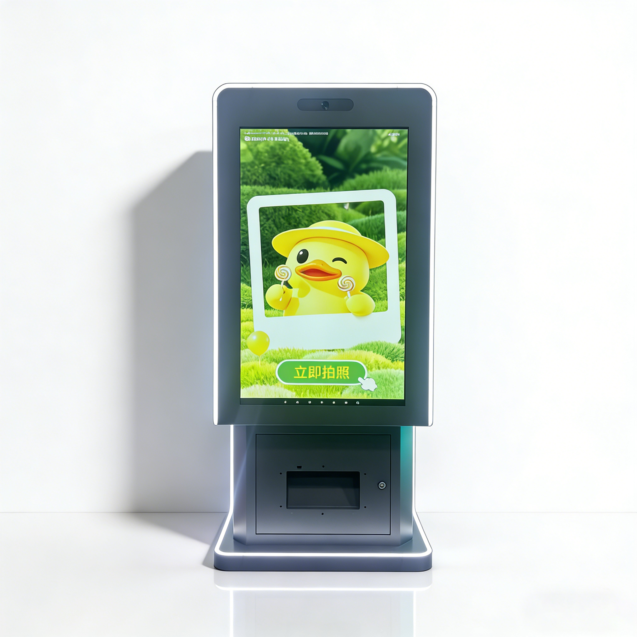 Ninix Silver-Gray Stainless Steel Commercial Self-Service Interactive Terminal HD Auto Capture Multi Templates Equipment for