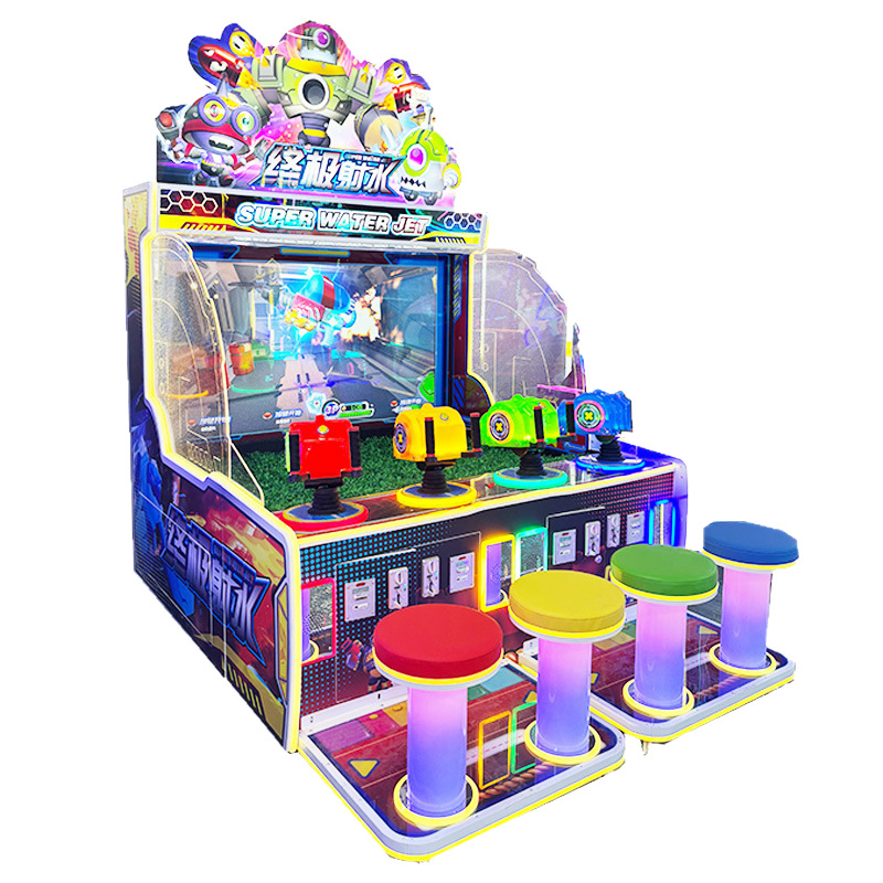 Interactive Water Jet Video Game Machine 1-Year Warranty Coin-Operated Amusement Equipment for Kids Families in Parks Gardens