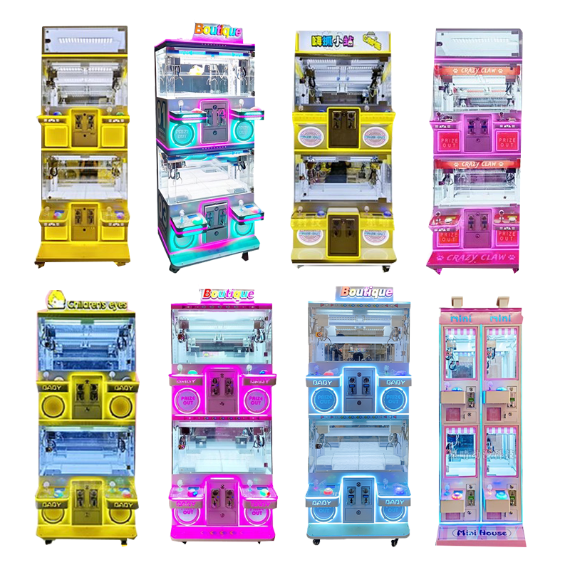Factory Cheap Price Coin Operated Gift Arcade Plush Toy Mini Claw Machine 4 Player  Multiplayer Claw Kid Toy Machine