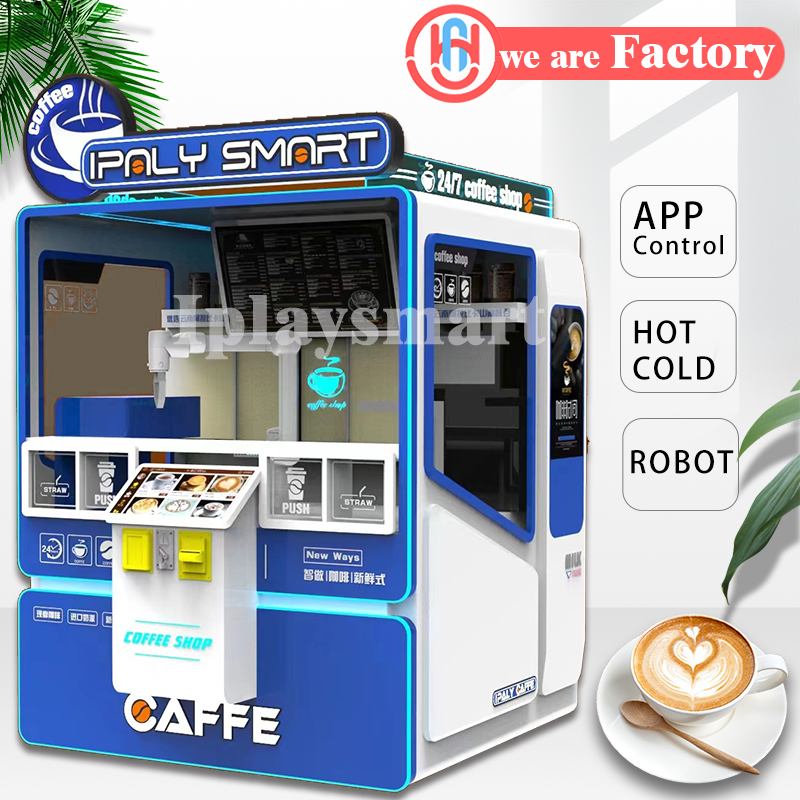 Fully Automatic Coin-Operated Robot Games On-Site Production Street Sales Fun 1-Year Warranty Metal Coffee Vending Machine