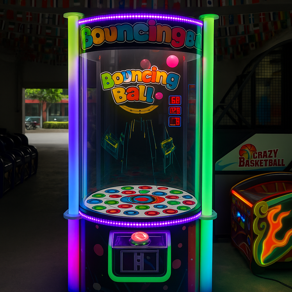 Coin-Operated Plastic Bouncing Ball Claw Machine for Amusement Park Redemption Arcade Games