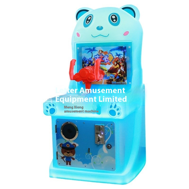 2024 New Model Cute Bear Children's Coin-Operated Game Machine Commercial Shooting Two-Player Gun Battle King Board Material