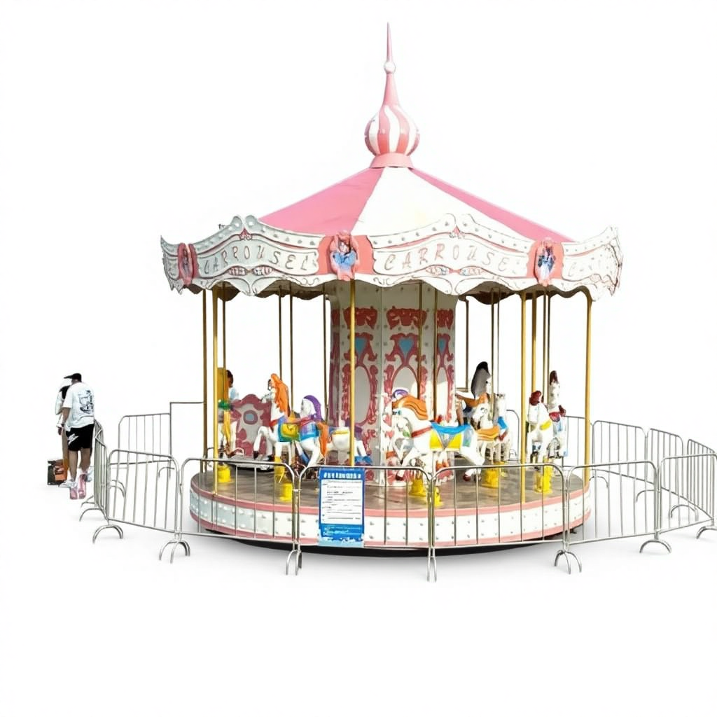 Factory Direct Supply New Children's Carousel Fiberglass Lift-and-turn Horse Amusement Equipment for Scenic Areas