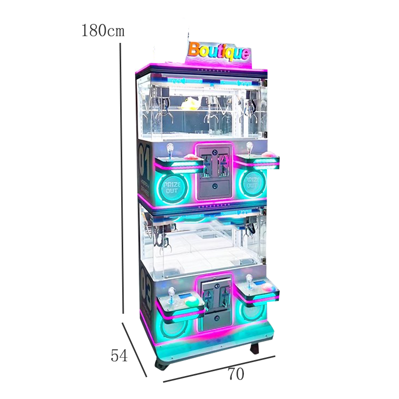 Wholesale Metal Four-Player Arcade Claw Crane Machine Multi-Claw Doll Machine with Keychain Amusement Gift