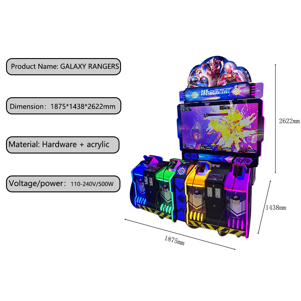 The New Hot Coin-operated Electronic Shooting Game Console galaxy Rangers Dynamic Pistol Arcade Shooting Simulator