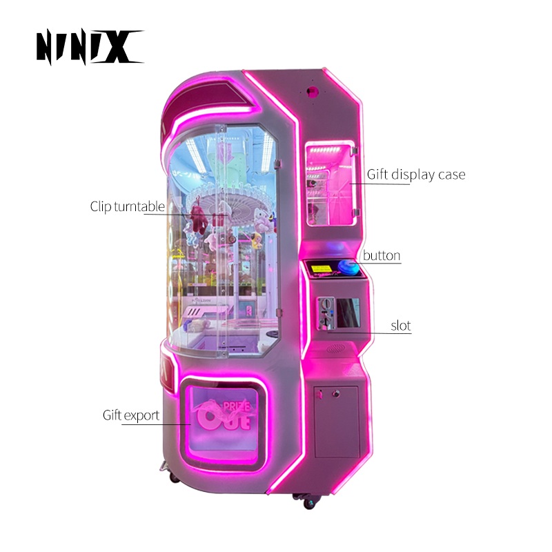 Factory New Mini Arcade Coin-Operated Game Machine Space Rabbit Clip Keychain Prize for Keychain Collectors