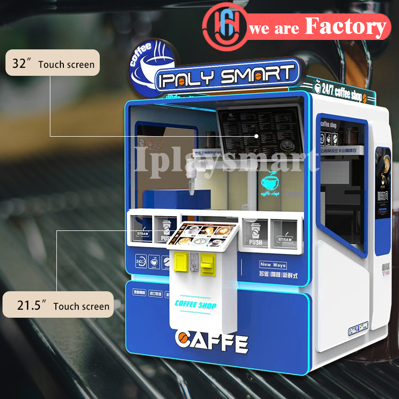 Fully Automatic Coin-Operated Robot Games On-Site Production Street Sales Fun 1-Year Warranty Metal Coffee Vending Machine