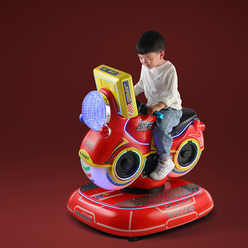 New Interactive Coin-Operated Rocking Car Swing Machine Single-Person Didi Motorcycle Made Durable Plastic English