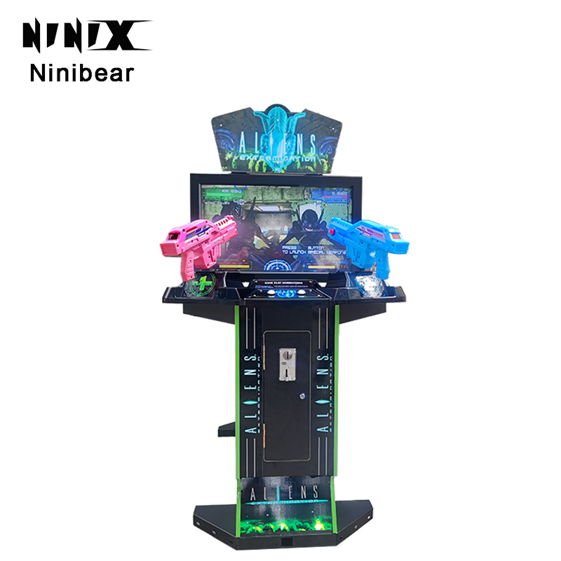 Factory Price Coin Operated 2 Players 42 Inch Video Arcade Machine Aliens Shooting Extermination  Game  Produce by  Ninibear