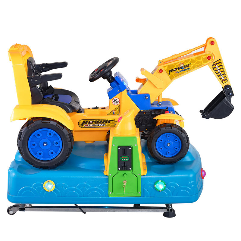 The Best Quality Plastic Children's Car Coin Swing Game Machine in the Car Excavator Toy Modeling Coin-operated Excavator