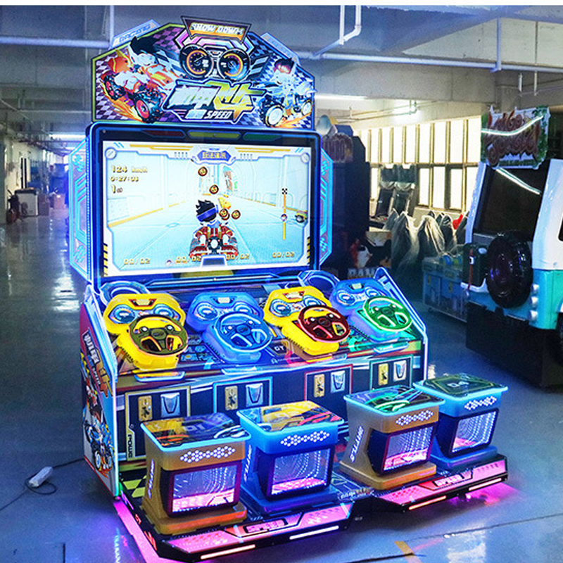 Cheap Four-Kids Racing Car Arcade Simulator Game Machine Coin-Operated Kiddy Ride for Game Room