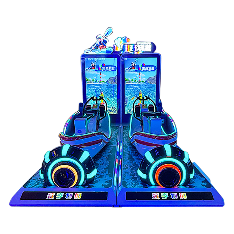 2 Player Rowing Arcade Game Machine Coin Operated Boat Racing Simulator LED Motion Ride Interactive Game for Amusement Park