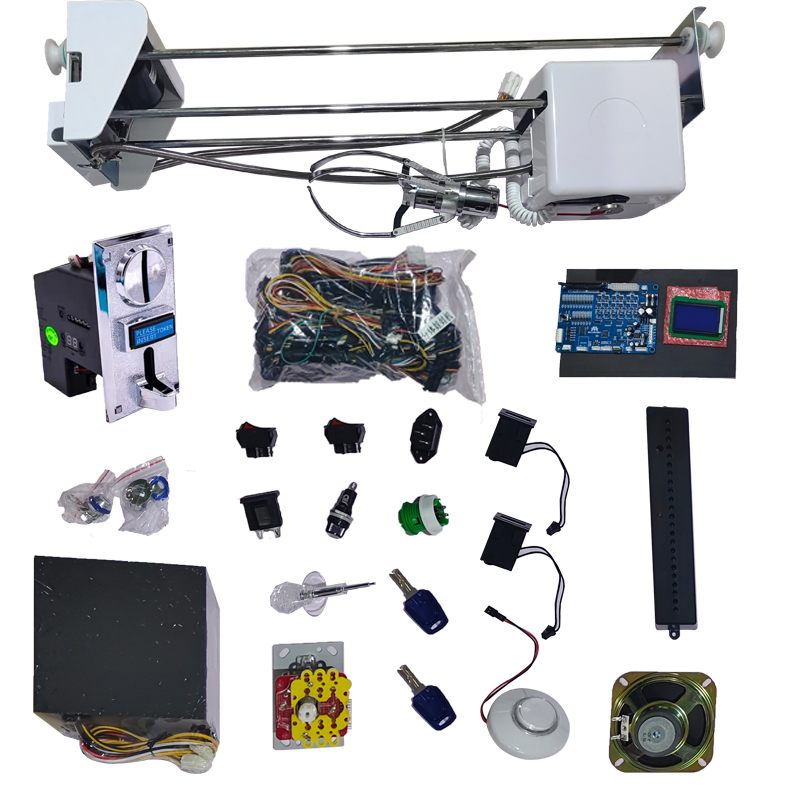 Joystick & Push Button Control Stainless Steel Coin Acceptor Build-able Claw Machine Gantry Crane Kit Doll Machine with Reward