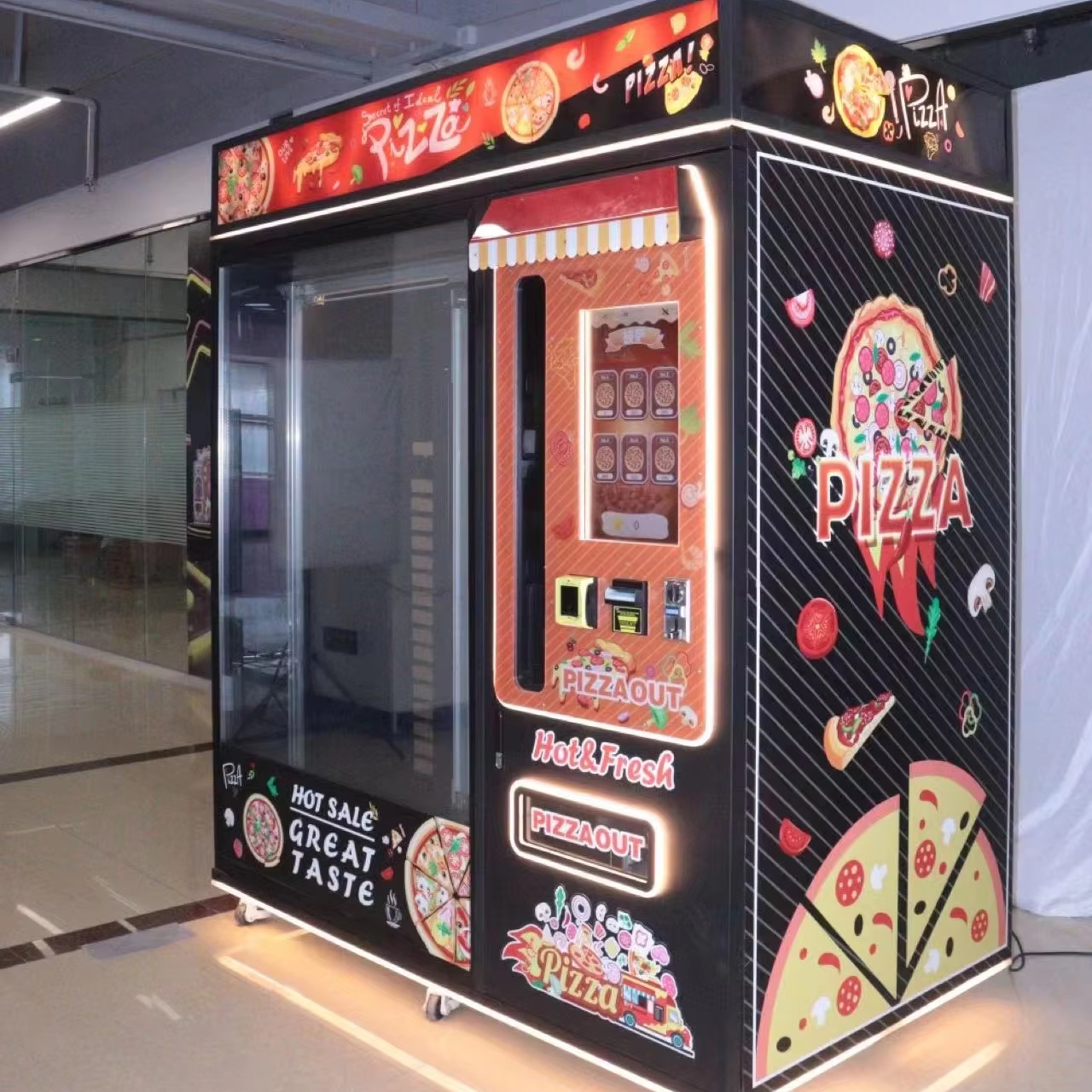 Touch Mini Baking De Interior Multi-functional Pizza Vending Machine Spain with Ship Pizza Vending Machine Spain