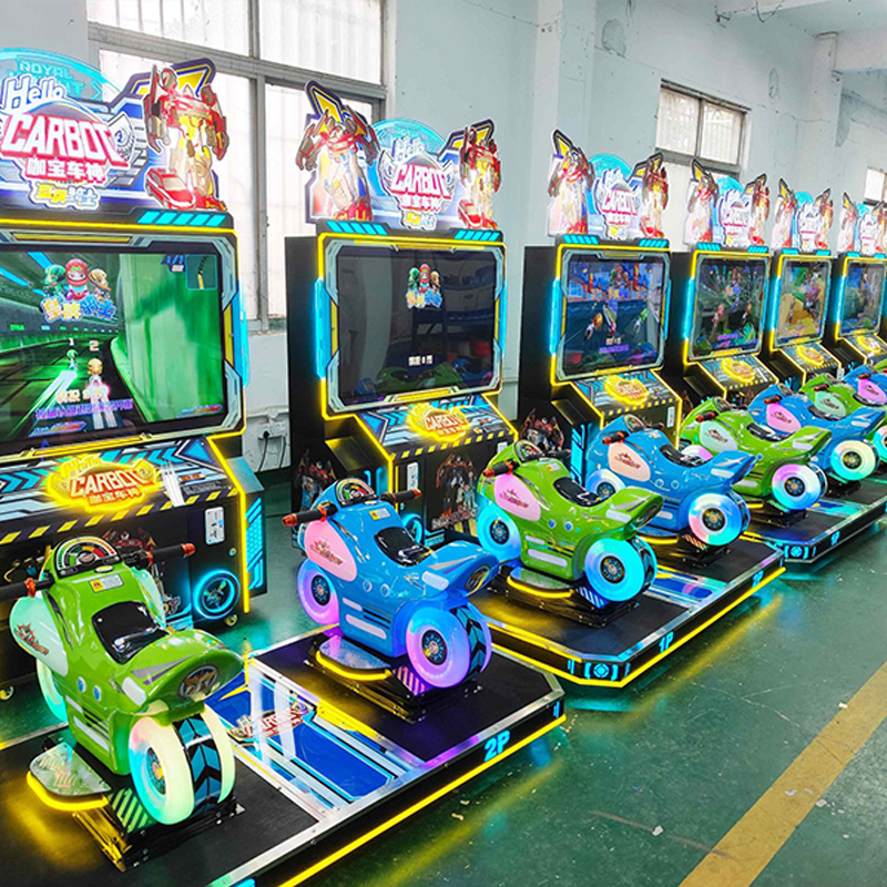 Car Rex Double-Player Commercial Motorcycle Racing Arcade Game Machine Colorful LED Lighted Immersive Interactive Game