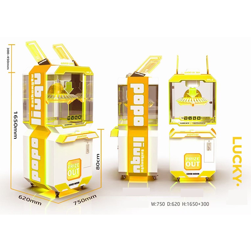 Russian Internet Red Hot Crane Machine Turntable Gift & Coin Game with Space Rabbit Clip Doll Accepts Paper Money Payment