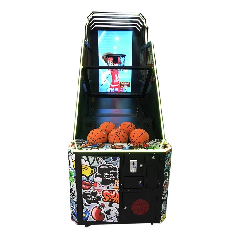 Factory Direct 55-Inch Video Basketball Shooting Machines New Coin-Operated Games Equipment for Adults Children Shopping Metal