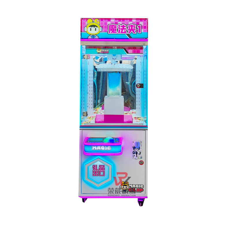Wholesale Coin Operated Gift Game Machine Free Spins Clip Sticker Card Arcade Clip Doll Machine for Sale  Clip Prize Machine