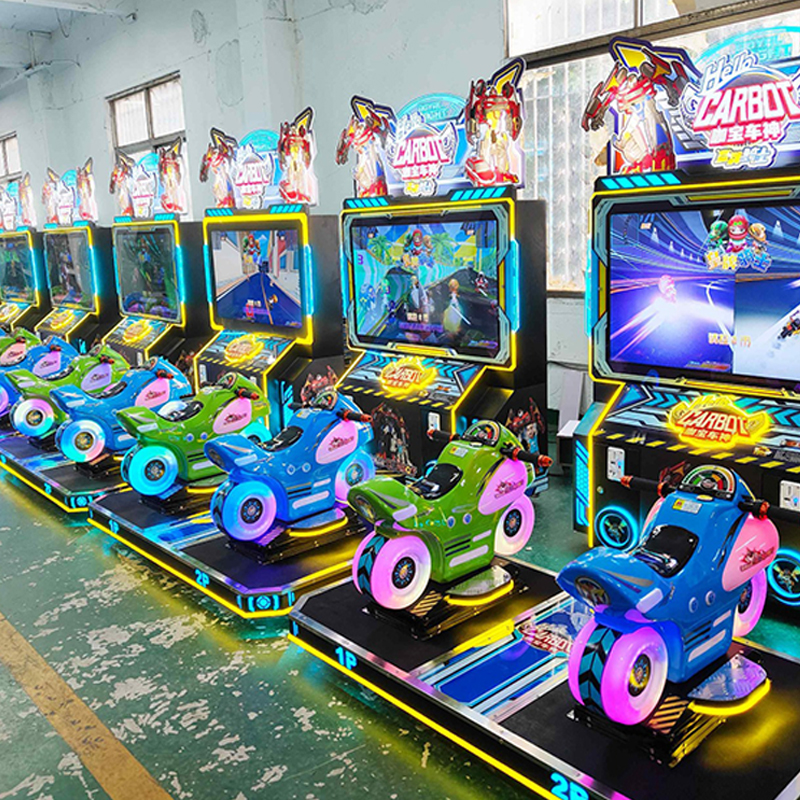 Car Rex Double-Player Commercial Motorcycle Racing Arcade Game Machine Colorful LED Lighted Immersive Interactive Game