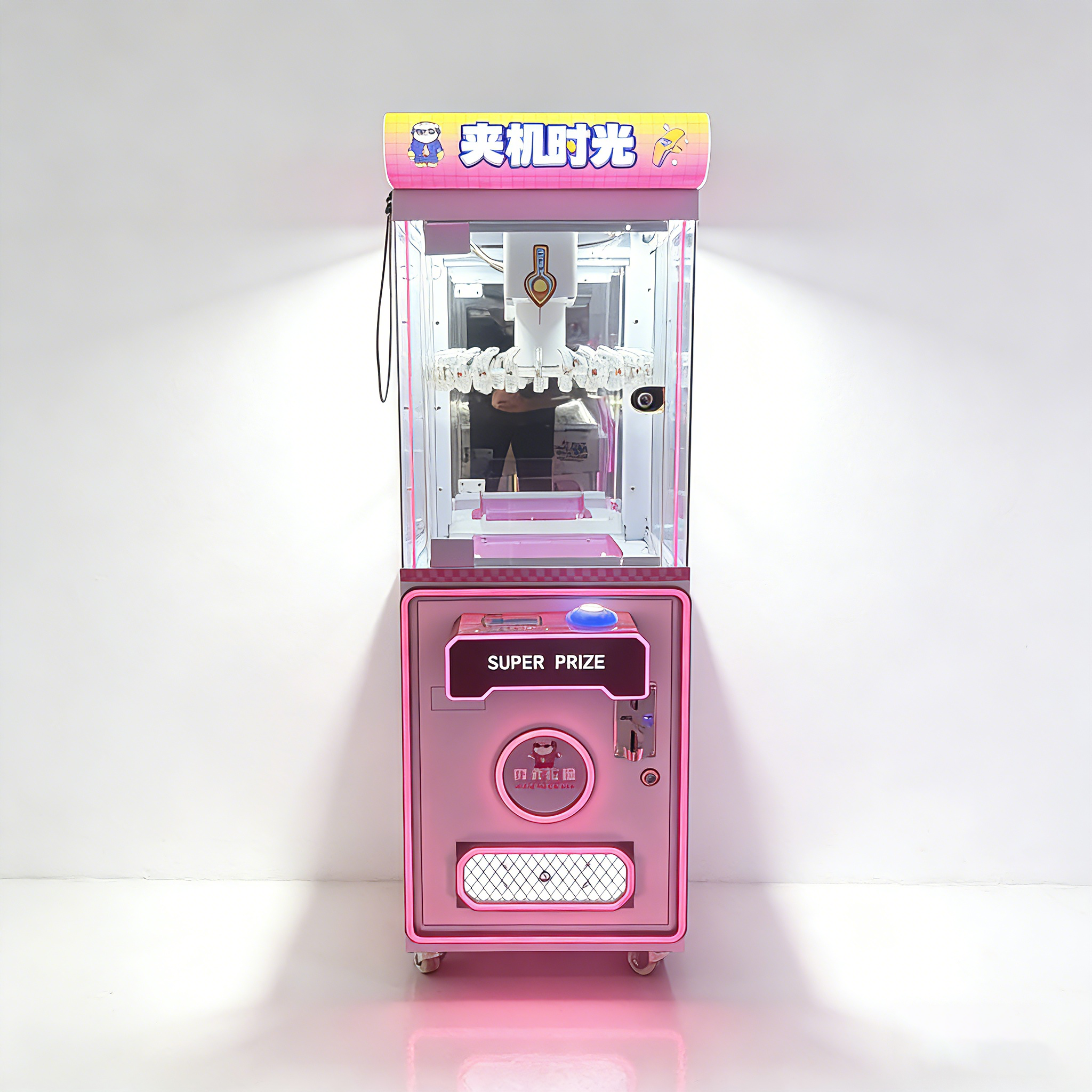 Ninix Pink-Themed Commercial Self-Service Interactive Entertainment Equipment Precise Operation Bright LED Lighting Metal