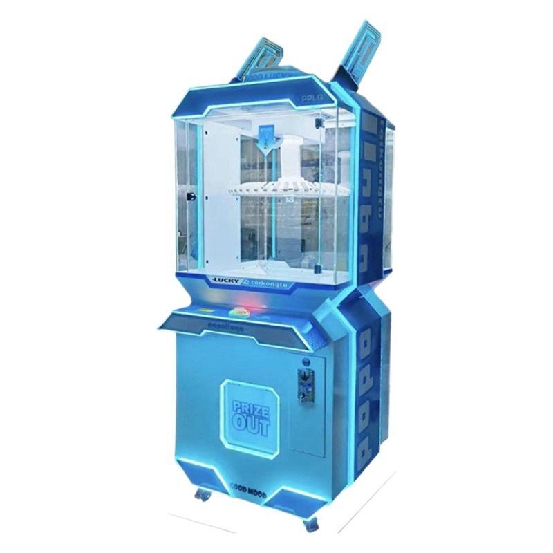 Russian Internet Red Hot Crane Machine Turntable Gift & Coin Game with Space Rabbit Clip Doll Accepts Paper Money Payment