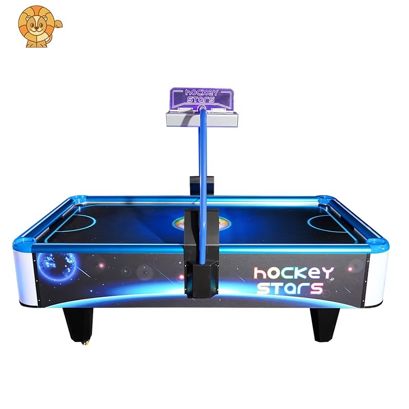 Hockey Stars Commercial Arcade Air Hockey Table Electronic Scoring LED Lights Metal Frame English for Game Centers | Custom Made