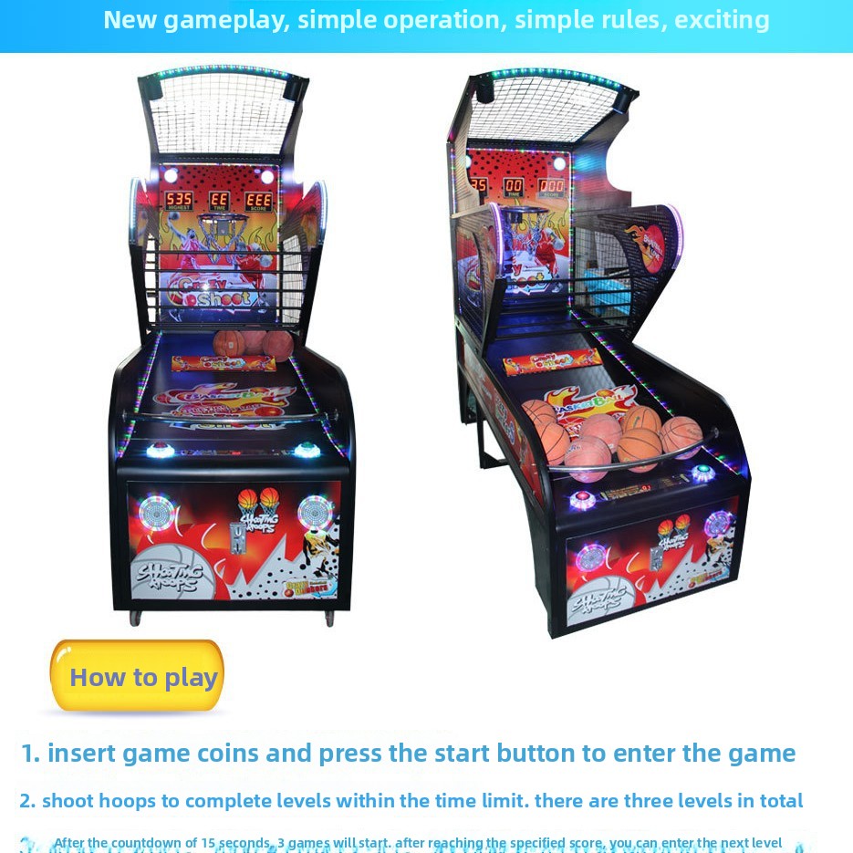 Luxury Single Player Basketball Game Machine for Adults Indoor Arcade Entertainment Equipment Coin-Operated Mall Amusement