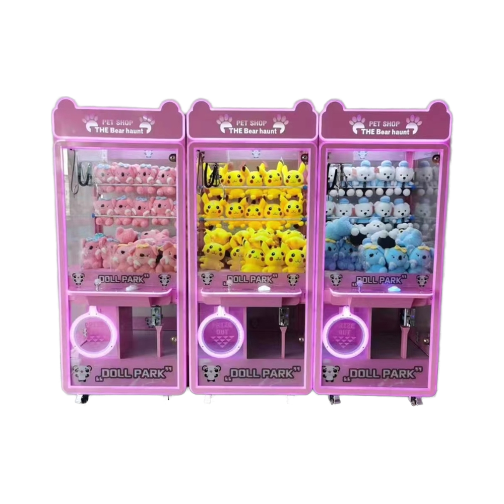 Large Transparent Metal Claws Panda-Theme Arcade Video Game Machine Commercial Doll-Catching Equipment for Coin Operated Games