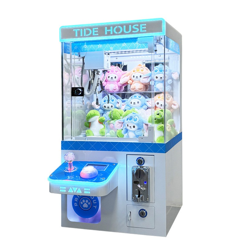 Mini Plastic Claw Crane Machine for Coin Pusher Toy with Plush English Language 1-Year Warranty