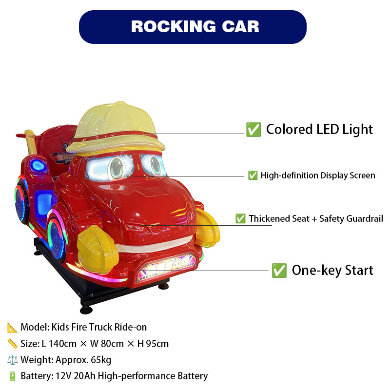 Kids Rocking Car Electric Ride on Machine Arcade Amusement Vehicle With LED Lights Music for Indoor Playground Shopping