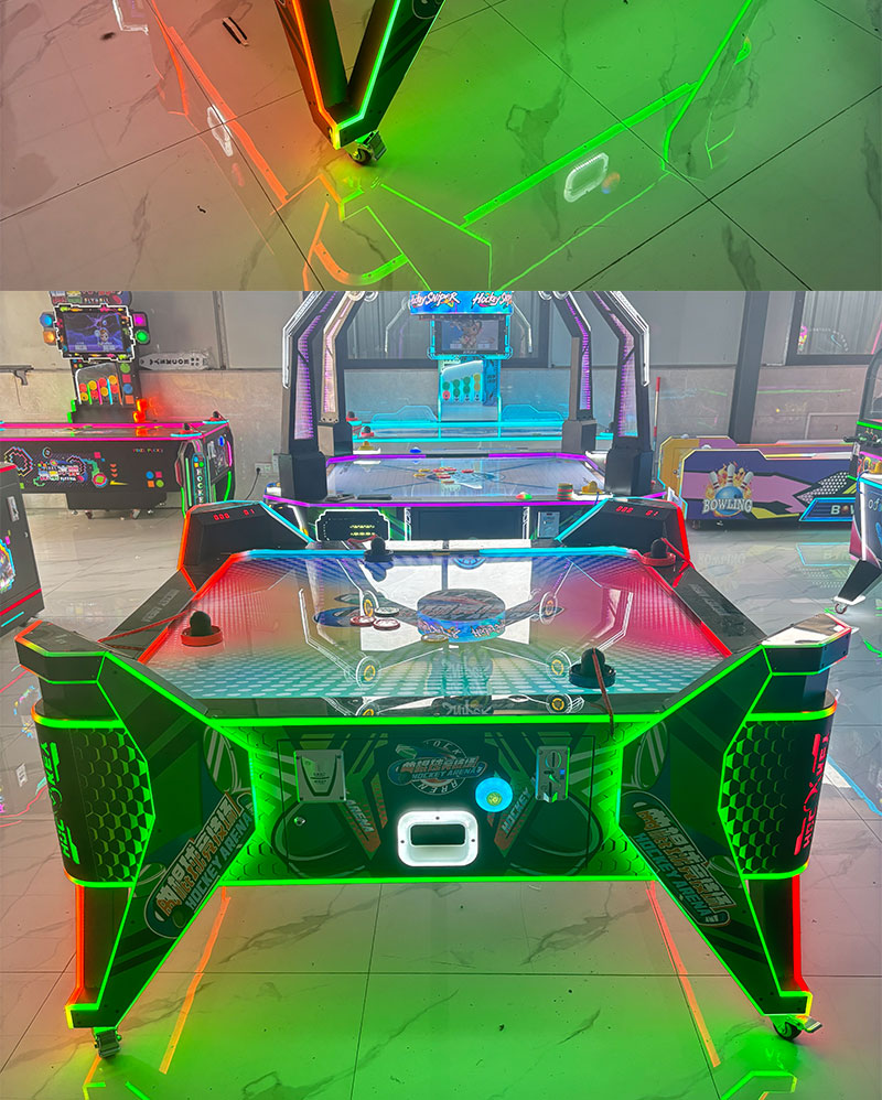 Arcade Air Hockey Table Game Machine Coin Operated LED Light Interactive Sports Game Equipment for Amusement Park