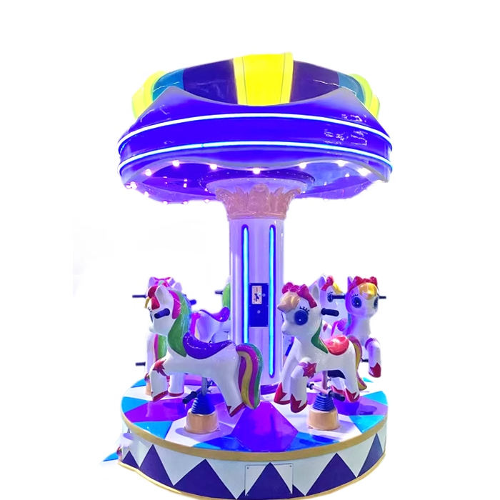 Indoor Amusement Equipment Coin Operated  Hot Selling 6 People  Carousel Kiddie Rides Arcade Games