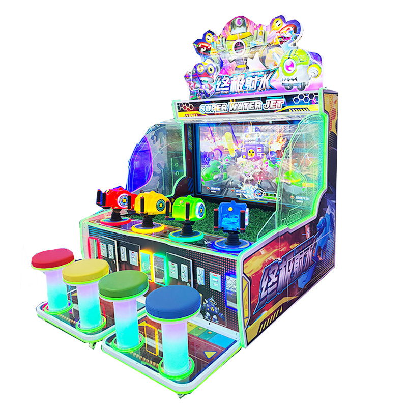 Four Player Water Gun Arcade Game 1 Year Warranty Coins and Tickets Accepted for Payment at Amusement Park