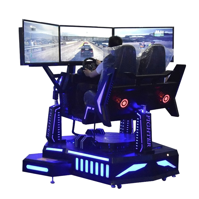 Indoor 9D VR Racing Car Simulator Dynamic Three-Screen Game Console Three-Axis Somatosensory Equipment Product MR Equipment
