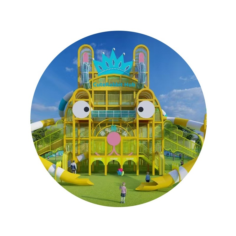 No-Power Fiberglass Rainbow Slide for Outdoor Use in Parks Gardens Malls & Communities-Check-In Landscape Facility
