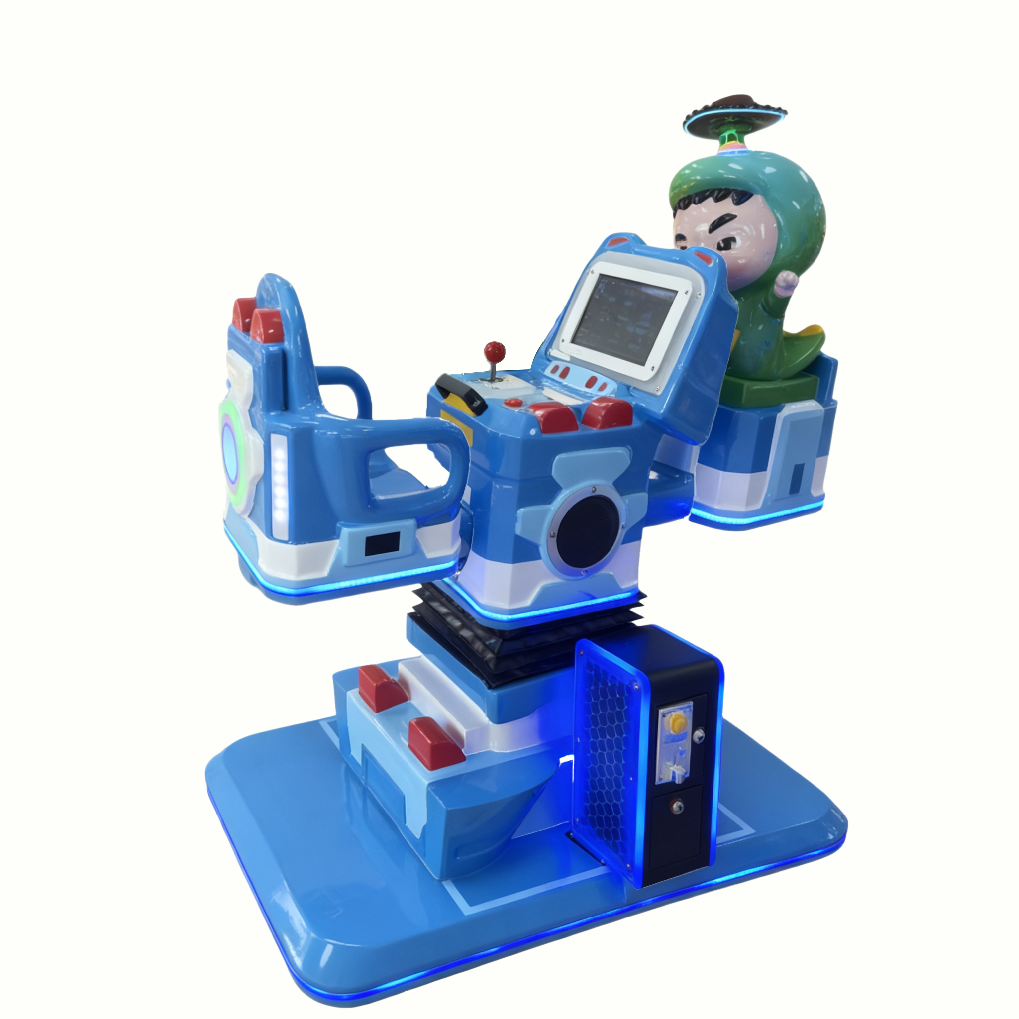Kids Ride on Game Machine Electric Kiddie Ride Coin Operated Amusement Equipment LED Motion Car Game for Shopping Mall