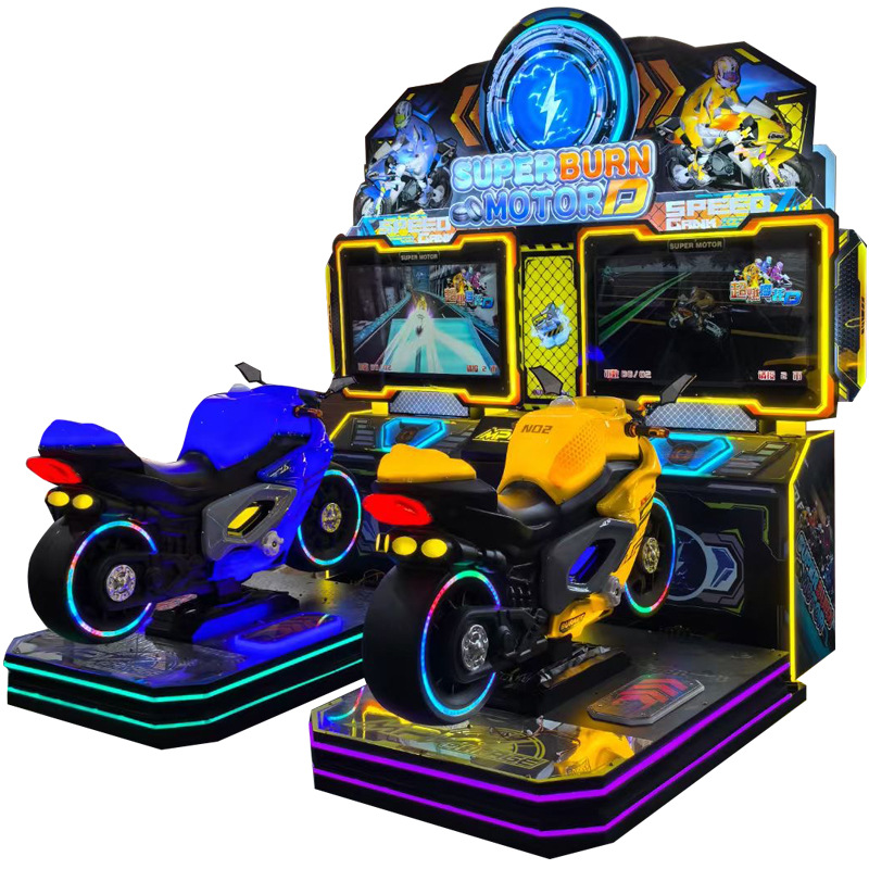 Commercial Dual-Player Motorcycle Racing Simulator High-Definition Coin-Operated Game Machine with Stand for Entertainment Halls