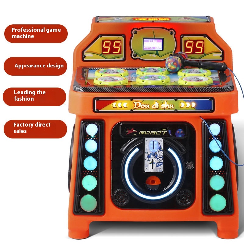 Colorful LED Lighting Coin Operated Multi-Player Whack Mole Arcade Game Machine Interactive Hammer Based Family Game