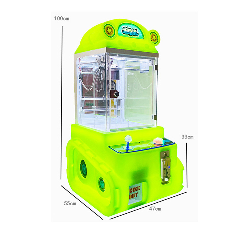 Transparent Plastic Single Grasp Coin Operated Doll Machine for Children Small Household Entertainment