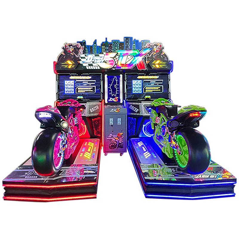 Large Two-Player Motorcycle Racing Arcade Game Machine Coin-Operated for Adults Children English Anime Simulation Entertainment