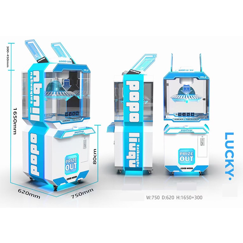 Russian Internet Red Hot Crane Machine Turntable Gift & Coin Game with Space Rabbit Clip Doll Accepts Paper Money Payment