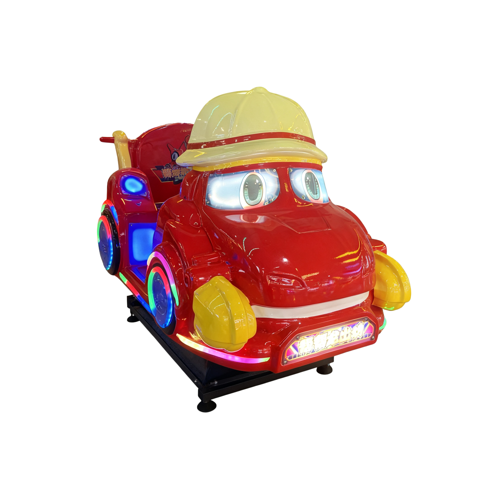 Ninix Cartoon Fire Truck Themed Metal Kids Arcade Ride LED Lighted Coin Operated Amusement Game Indoor Playground Entertainment
