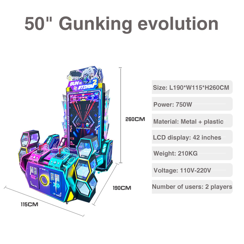 Indoor Entertainment Center Coin Operation Two-person Shooting Simulator Pistol Fast Shooting Simulator Amusement Park Arcade