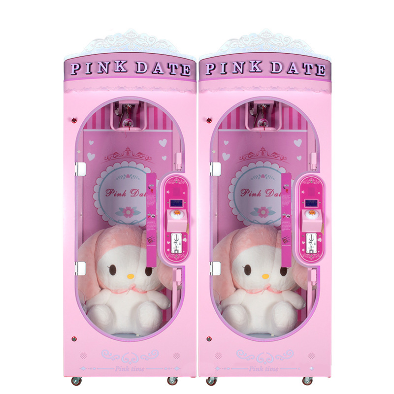 Pink Single Cut Crane Machine Oversized Doll Scissors Single Coin-Operated Claw Crane with 1 Year Warranty
