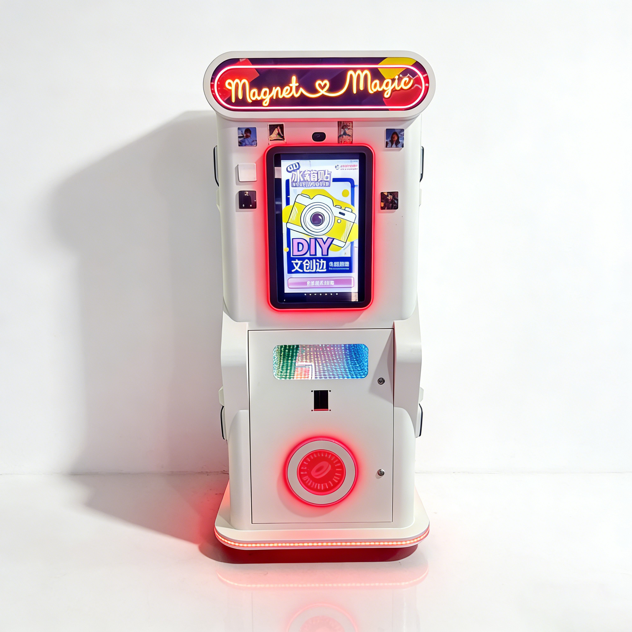 Coin Operated Magnet Photo Booth Machine With Instant Printing Touch Screen Control for Mall Arcade Game Center