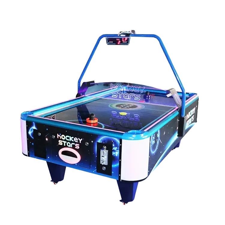 Hockey Stars Commercial Arcade Air Hockey Table Electronic Scoring LED Lights Metal Frame English for Game Centers | Custom Made